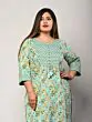 Women Floral Printed Pure Cotton Plus Size Straight Kurta (Green)