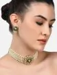 Kundan Studded White Pearl Choker with Earring