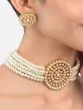 Pearl Work Choker Set with Earring