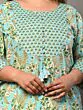 Women Floral Printed Pure Cotton Plus Size Straight Kurta (Green)