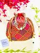 Multicolor Thread Embroidered Red Potli for Women