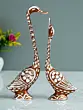 Brown Metal Kissing Swan Couple Handcrafted Decorative Figurine