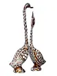 Brown Metal Kissing Swan Couple Handcrafted Decorative Figurine