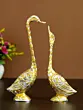 Golden Metal Kissing Swan Couple Handcrafted Decorative showpiece Bird Figurine Set