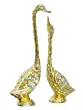 Golden Metal Kissing Swan Couple Handcrafted Decorative showpiece Bird Figurine Set