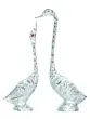 Silver Metal Kissing Swan Couple Handcrafted Decorative Figurine