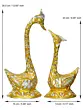 12 Inch Golden Kissing Swan Couple Handcrafted Decorative Figurine