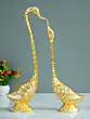 Golden Kissing Swan Couple Handcrafted Decorative showpiece