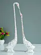 Silver Metal Kissing Swan Couple Handcrafted Decorative showpiece Bird Figurine Set