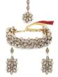 Traditional Crystal Stone Studded & Pearl Choker Set