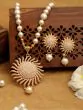 White Pearl Gold Plated Choker Set with Earring