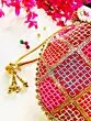 Multicolor Thread Embroidered Red Potli for Women