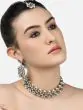 Traditional Crystal Stone Studded & Pearl Choker Set