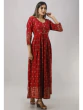 Women Printed Viscose Rayon Flared Kurta  (Maroon)