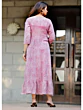 Women Printed Viscose Rayon Anarkali Kurta (Pink)