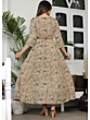 Women Printed Viscose Rayon Gown Kurta  (Multicolor)