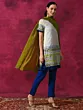 White Printed Kurta Pant With Dupatta