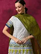White Printed Kurta Pant With Dupatta