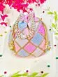 Multicolor Thread Embroidered Baby Pink Potli for Women