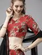  Red & Green Woven Design Ready To Wear Lehenga & Blouse With Dupatta
