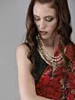 Black & Red Solid Ready To Wear Lehenga & Blouse With Tie-Up Detail Dupatta