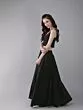 Black & Red Solid Ready To Wear Lehenga & Blouse With Tie-Up Detail Dupatta