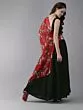 Black & Red Solid Ready To Wear Lehenga & Blouse With Tie-Up Detail Dupatta