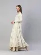 Women Cream-Coloured & Golden Printed Tiered Anarkali Kurta