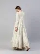 Women Cream-Coloured & Golden Printed Tiered Anarkali Kurta