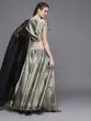 Couture Grey & Black Printed Ready To Wear Lehenga & Blouse With Dupatta