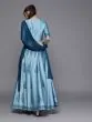 Couture Blue & Black Printed Ready To Wear Lehenga & Blouse With Dupatta