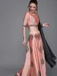Pink & Black Printed Ready To Wear Lehenga & Blouse With Dupatta