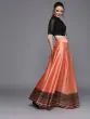 Coral Orange Ready To Wear Lehenga With Blouse