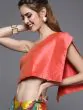 Couture Red & Yellow Woven Design Ready To Wear Lehenga With Blouse