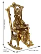 Golden Metal Lord Ganesha Idol Reading Book on Rocking Chair