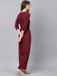 Women Maroon Solid Basic Jumpsuit