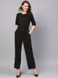 Black Solid Basic Jumpsuit