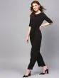 Black Solid Basic Jumpsuit