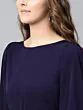 Women Navy Blue Solid Basic Jumpsuit