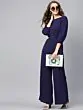 Women Navy Blue Solid Basic Jumpsuit