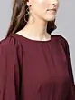 Women Maroon Solid Basic Jumpsuit