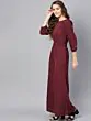 Women Maroon Solid Basic Jumpsuit