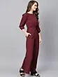 Women Maroon Solid Basic Jumpsuit