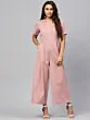 Dusty Pink Solid Basic Jumpsuit