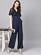 Navy Blue Solid Basic Jumpsuit