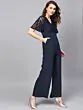 Navy Blue Solid Basic Jumpsuit