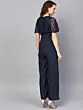 Navy Blue Solid Basic Jumpsuit