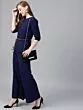 Navy Blue Solid Basic Jumpsuit