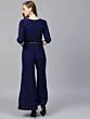 Navy Blue Solid Basic Jumpsuit