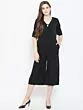 Women Black Solid Culotte Jumpsuit